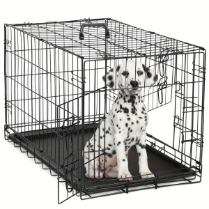 Medium-Sized Folding Dog Crate with Double Doors